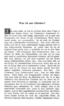 Was ist uns Christus?