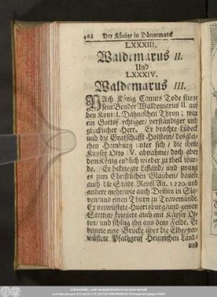 LXXXIII. Waldemarus II. und LXXXIV. Waldemarus III.