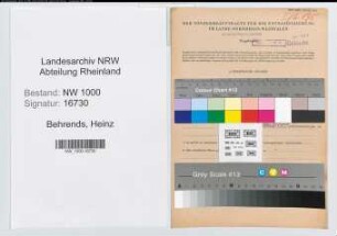 Entnazifizierung Heinz Behrends, geb. 11.07.1906 (Zollsekretaer)