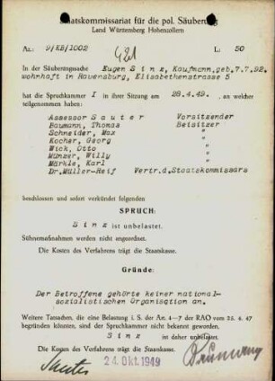 Sinz, Eugen