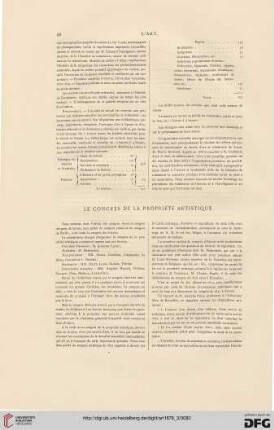 Le congrès de la propriété artistique