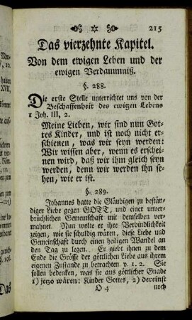 Das vierzehnte Kapitel. Von dem ewigen Leben und der ewigen Verdammniß.