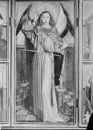 Michaelsaltar — Mittelbild mit der Darstellung des Erzengels Michael als Seelenwäger