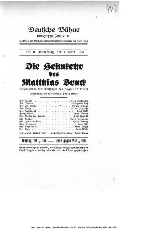 Die Heimkehr des Matthias Bruck