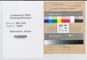 Entnazifizierung Johann Kaemmerer, geb. 01.01.1909 (Postsekretaer)