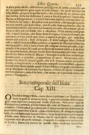 Cap. XIII. Stato temporale dell'Isola