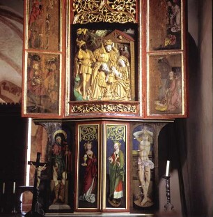 Dreikönigsaltar — Heiliger Rochus, heilige Barbara, heilige Katharina und heilger Stephanus