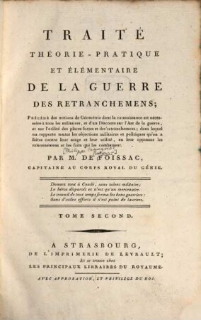 Traité théorie-pratique et élementaire de la guerre des retranchemens ..., 2