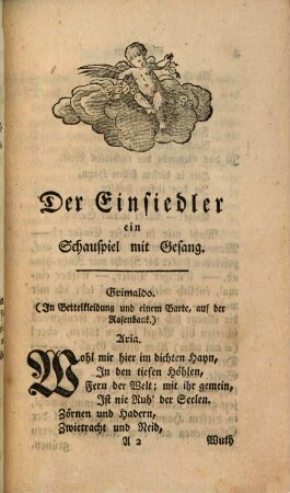 Der Einsiedler : Ein Schauspiel mit Gesang