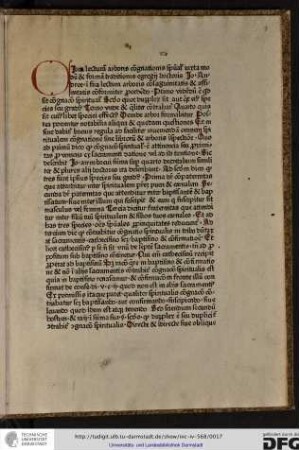 Circa lecturam arboris cognationis spiritualis iuxta modum et formam traditionis gregii doctoris Johannis Andree n sua lectura arboris consaguinitatis et affinitatis conformiter procedendo, primo videndum est quid sit cognatio spiritualis...