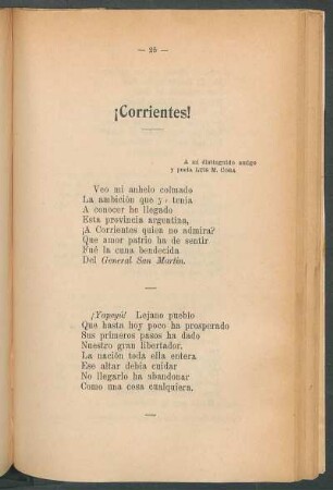 ¡Corrientes! : Al distinguido amigo y poeta Luis M. Cora