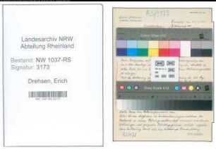 Entnazifizierung Erich Drehsen , geb. 25.08.1907 (Angestellter)