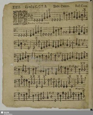 XXII.: Benedicam Dominum