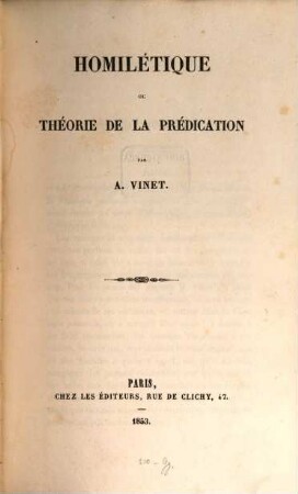 Homilétique ou théorie de la prédication