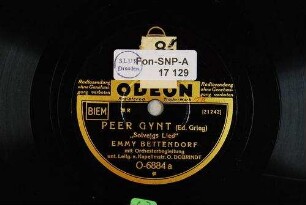 Peer Gynt : "Solveigs Lied" / (Ed. Grieg)