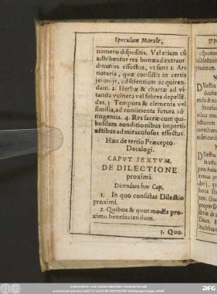 Caput Sextum. De Dilectione proximi.