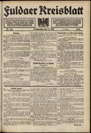 Ausgabe vom Donnerstag, den 27. Mai 1915.
