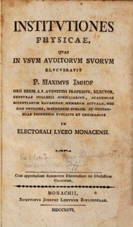 Institvtiones physicae