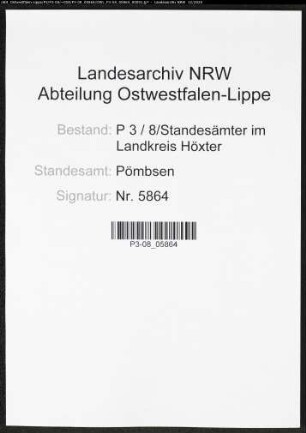 Sterberegister Standesamt Pömbsen