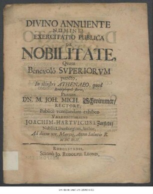 Exercitatio Publica De Nobilitate