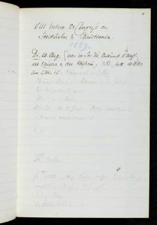 1-13 20.VIII.-30.VIII.1889 Straßburg - Potsdam - Kopenhagen - Stockholm