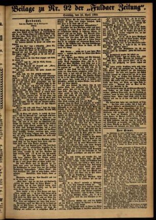 Zweite Ausgabe vom Sonntag, den 23. April 1893.