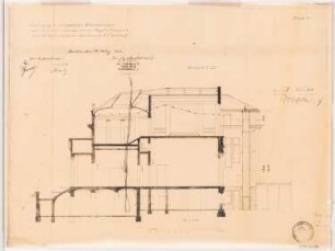 Villa von der Heydt, Berlin-Tiergarten. Zum Projekt gehörend: Böhmer & Petrich, Villa von der Heydt, Berlin-Tiergarten Umbau: Schnitt 1:100