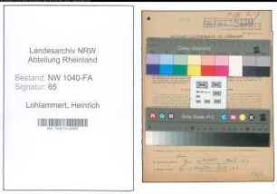 Entnazifizierung Heinrich Lohlammert , geb. 22.02.1896 (Landwirt)