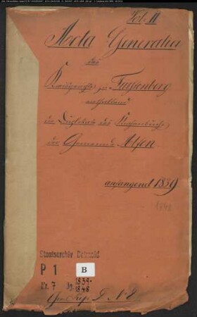 Kirchenbuchduplikat der katholischen Gemeinde Alfen, Kreis Paderborn (GHT 1839-1848). (Gemeinde: Katholische Gemeinde Alfen, Kreis Paderborn)