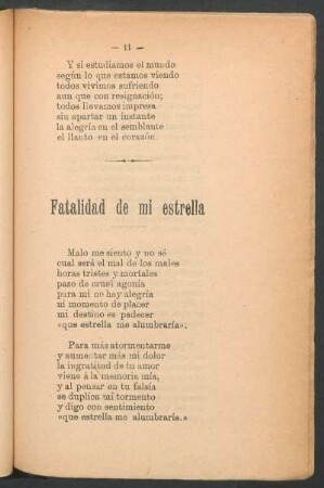 Fatalidad de mi estrella