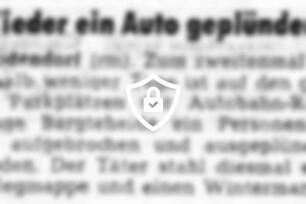 Wieder ein Auto geplündert