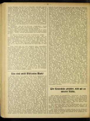 Wer Goldstücke abliefert, hilft mit zu unserer Stärke