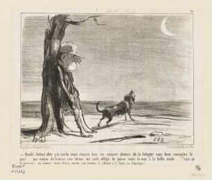Quelle fichue idée j'ai eue …, Blatt 17 der Folge "Croquis de Chasse", in: "Le Charivari", Paris 1853