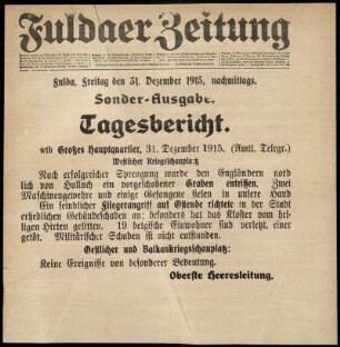 Ausgabe vom Freitag, den 31. Dezember 1915.