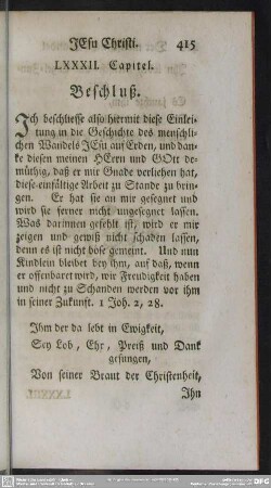 LXXXII. Capitel. Beschluß
