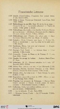 Französische Literatur (Nr. 1335 - 1374)