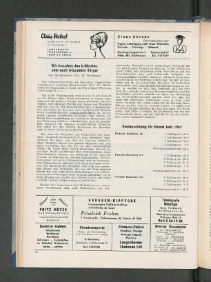 Rentenzahlung für Monat Juni 1967