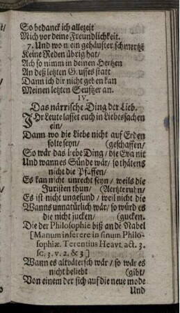 IV. Das närrische Ding der Lieb