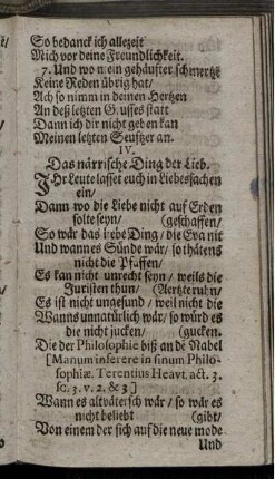 IV. Das närrische Ding der Lieb