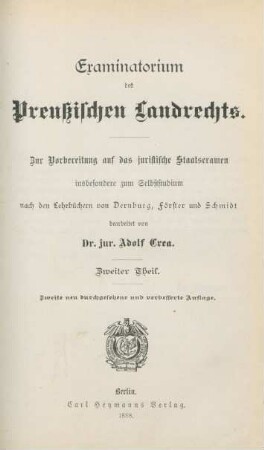 Theil 2: Examinatorium des Preußischen Landrechts
