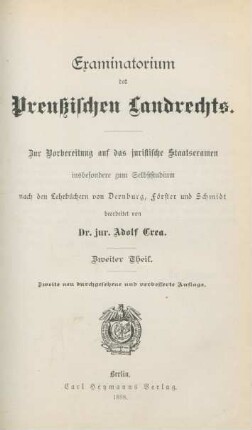 Theil 2: Examinatorium des Preußischen Landrechts