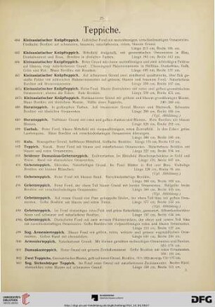 Teppiche, Miniaturen und Gemälde, Varia (Nr. 484-543)