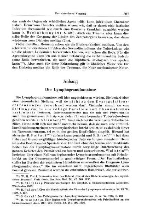 Anhang: Die Lymphogranulomatose