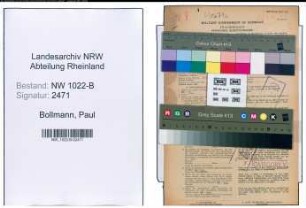Entnazifizierung Paul Bollmann , geb. 11.03.1896 (Bandwirker)