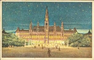 Wien – Rathaus beleuchtet mit Vertexlampen. [R]