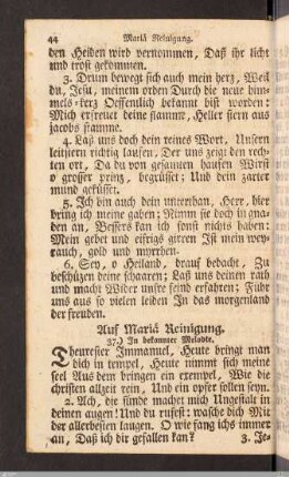 Mariä Reinigung.