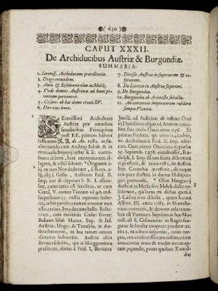 Caput XXXII. De Archiducibus Austriæ & Burgundiæ.