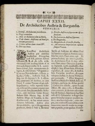 Caput XXXII. De Archiducibus Austriæ & Burgundiæ.