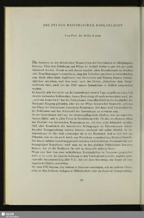 Die Pflege Historischer Parkanlagen