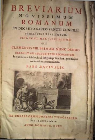 Breviarium Novissimum Romanum : Ex Decreto Sacro Sancti Concilii Tridentini Restitutum. Pars Æstivalis